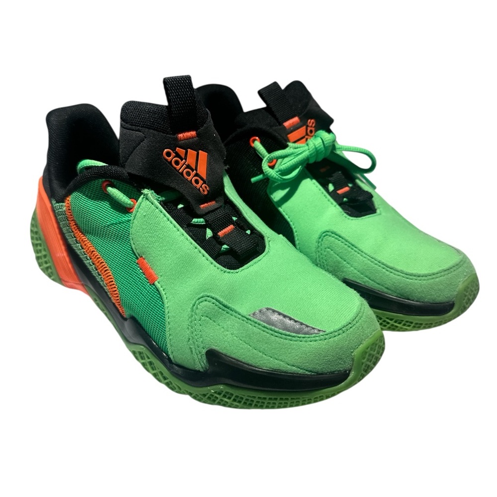 Adidas Athletic Sneakers Green Orange Unisex Style Size 6.5